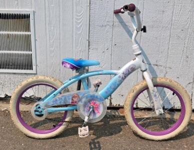 Huffy Frozen 16" Kids Bike, Single Speed, Blue/Purple, Disney Princess Graphics, 4-6 Years