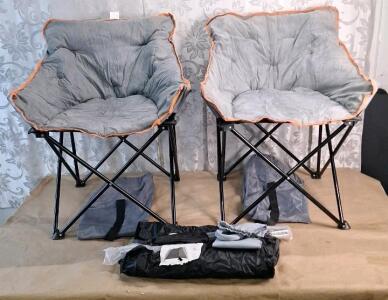(2) Foldable Camp Chairs & (1) Dome Sun Shade