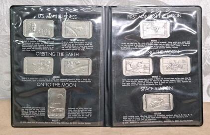 (1) Vintage 1974, 11-Piece United States In Space Metallic Stamp Set By World Mint Of California