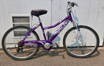 Avalon Next Comfort Hybrid Bike, 26" Wheels, Front Suspension, 7-Speed, Purple, Steel Frame