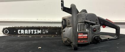 Craftsman Gas Chainsaw 16" Bar, 2.4 Cu In, Sears Vintage Manual Oiler, Pull Start