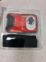 Red Waterproof Kids Digital Camera, 12MP, 1080p Video, Shockproof, MicroSD Support - 3