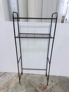 Black Metal Over-Toilet Space Saver Bathroom Shelf, 1 Tier, 60"x24"x9" Freestanding Rack