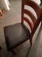 Dining Table Set with 8 Ladder-Back Chairs, Rectangular Wood Table with Metal Accents - 2