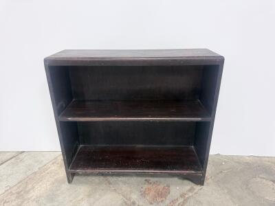 Dark Brown Wooden 2-Shelf Freestanding Bookshelf, 32" W x 14" D x 30" H