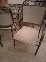 6-Piece Rectangular Metal Patio Dining Set with Mesh Chairs & Swivel Rocker, Tile Table Top - 3