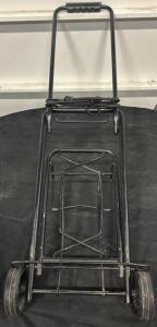Folding Metal Hand Truck Cart, 150 lb Capacity, 15x10 In Platform, 5" Wheels, Black