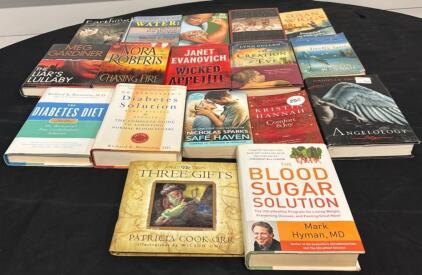 16 Mixed Hardcover & Paperback Books: Health, Fiction, Romance, Angelology, Bernstein, Sparks