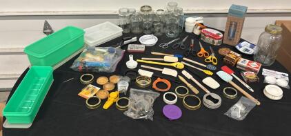 Assortment Of Kitchen Items&ndash; Ball & Glass Jars, EcoVessel Water Bottle, Bins, Utensils, And More