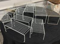 Set Of 9 White Metal Wire Shelf Risers, Stackable, Various Sizes - 2