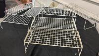 Set Of 9 White Metal Wire Shelf Risers, Stackable, Various Sizes - 3