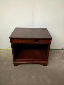 Dark Cherry TV Stand with Cable Management, Fits Up to 60" TVs