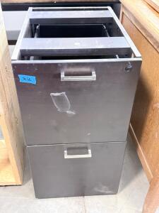 2-Drawer Metal Filing Cabinet, Locking, Matte Black, Approx. 28" Tall