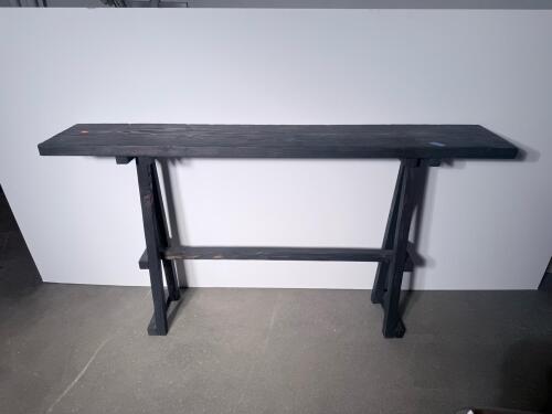 60" Dark Wood Console Table &ndash; Minimalist Design, Solid Construction