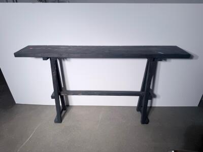 60" Dark Wood Console Table &ndash; Minimalist Design, Solid Construction