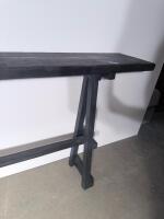60" Dark Wood Console Table &ndash; Minimalist Design, Solid Construction - 4