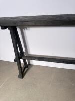 60" Dark Wood Console Table &ndash; Minimalist Design, Solid Construction - 5
