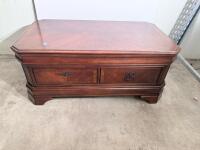 Solid Wood Coffee Table with 2 Drawers, Traditional Design, 47.2" x 23.6"