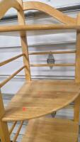Corner Wood Shelf Unit, 4 Shelves, Light Natural Finish - 4