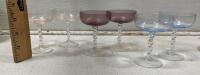 Mid-Century Vernonware Raffia 29Pc Dinnerware Set With Handpainted Glass Coupes & Flutes - 7