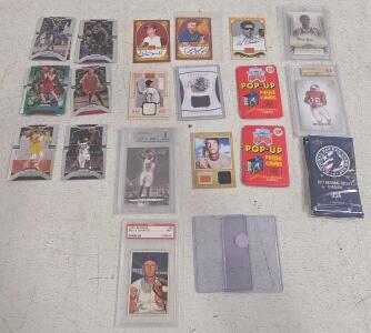 Multi-Sport Card Lot: Graded 1952 Bowman, Autos, Relics, Panini Prizm, Unopened Packs, 40+ Cards
