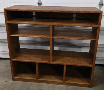Entertainment Center, Media Console With Cable Management, Classic Finish