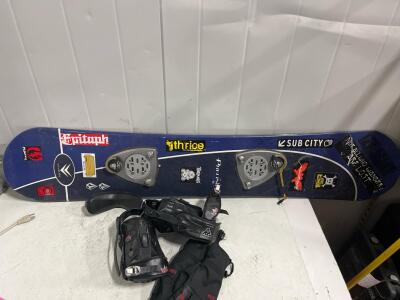 Vision Parabolic Snowboard ~155Cm, Freestyle/All-Mountain, Twin Tip, Bindings, Blue Graphics