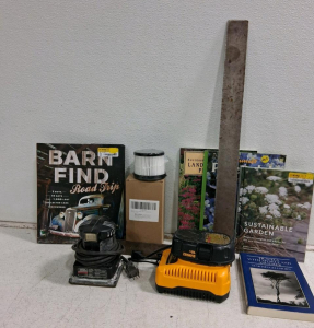 Master Mechanic 241-038 Palm Sander, DEWALT 18V Battery & Charger, DCV5011H HEPA Filter