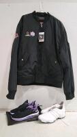 Adidas Adipure SP Golf Shoes Men&rsquo;s US 9 | Black/Purple Women&rsquo;s AIR Runners US 7.5-8 | Members Only Bomber Jacket