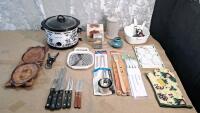 (1) Crock Pot & Assorted Kitchen Utencils