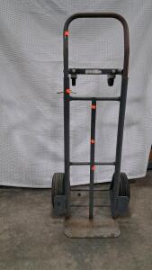 Heavy-Duty Convertible Hand Truck Dolly, Steel Frame, 800 lb Capacity, Pneumatic Tires, Rear Casters