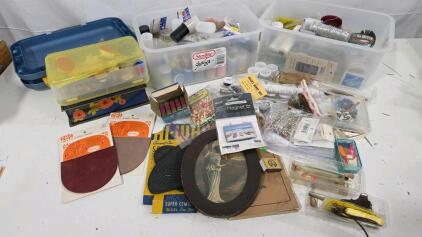 Vintage & Modern Craft Supplies: Beads, Sewing, Leatherwork, Organizers, 3 Bins