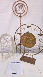 Decorative Metal Wine Rack, Sun Face Candle Holder, Copper Garden Stake, IDEAL Tuff-Rod Accessory