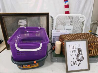 Working Cordless Black And Decker Screwdriver, 2 Working Box Fans, American Flag, 4 Person Picnic Basket