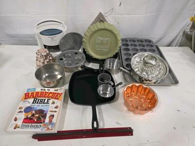 Vintage & Modern Bakeware &ndash; Cast Iron, Muffin Pan, Working Jar Opener, Egg Poacher
