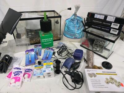 Complete Aquarium Set 5 & 2.5 Gallon Tanks, Filters, Heaters, Test Kits, Conditioners, Substrate