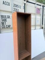 Tall Narrow Wooden Bookcase With Adjustable Shelves, Medium Brown Finish - 5
