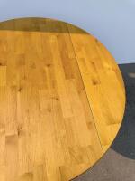 Round Oak Pedestal Dining Table With Possible Leaf Extension, 42" Diameter - 8