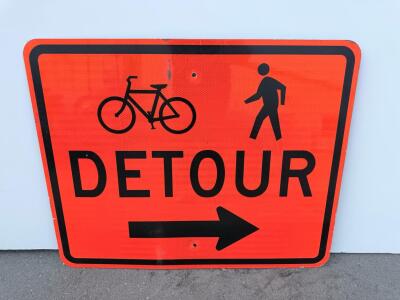 Bicycle and Pedestrian Detour Sign, M4-9aR, 30"x24", Aluminum, Reflective