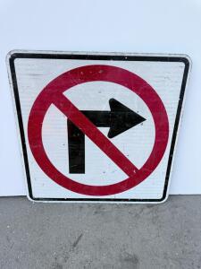 No Right Turn MUTCD R3-1 Traffic Sign, 30"x30" Aluminum, Reflective, Regulatory Road Sign