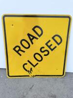 48"x48" Aluminum Road Closed Sign, Yellow/Black, Engineer Grade Reflective, MUTCD R11-2 - 2