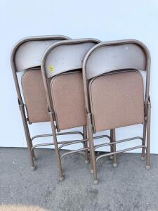 Vintage Samsonite Folding Chairs, Style No. 7239, Set of 3, Padded Tweed Upholstery
