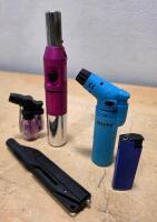 Maven Alpha Blue Angled Butane Torch Lighter, Adjustable Jet Flame, 2372&deg;F Max Temp - 2