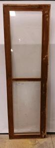 Vintage Wooden Window Sash 2-Pane, Clear Glass, 60"x18", Solid Wood Frame, Salvage