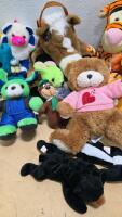 Assorted Plush Toy Lot - Elmo, Tigger, Ty Bear, Horse, Characters & Animals - 4