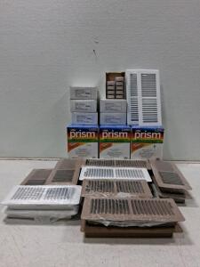 Access Global 12"x6" Floor/Wall Register Vent Grilles, Brown & White, Model AGI-SS02025, Box of 12 and More