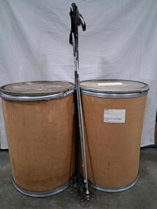 55 Gallon Fiber Drums, 34"x22" with Metal Lids, Includes Four Ski Poles