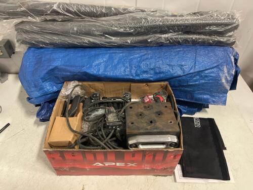Badland Apex 5500 lb Short Drum UTV Winch Model 57206, Synthetic Rope, Includes Remote & Fairlead-cannot test- plus 10x10&rsquo; tarp and weather seal