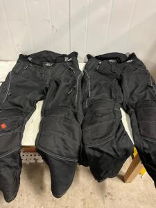 (2 pair) XL/S Fieldsheer Textile Motorcycle Riding Pants, Size Small, Black, CE-Approved Knee Armor, Waterproof