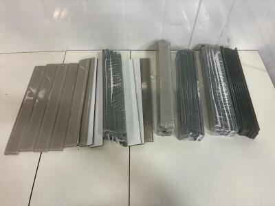 42 Glass Wall Trim Tiles &ndash; Smoke Gray Beveled Subway, Gloss Finish, Mixed Lot